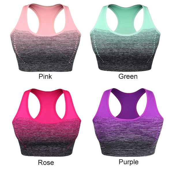 

sell gradient high stretch sports bra for women,quick dry padded hback sport seamless yoga running fitness sport bra top, White;black