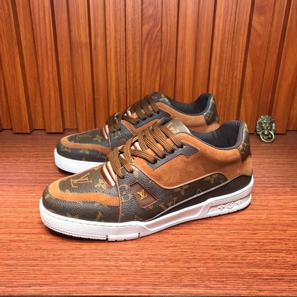 

fashion platform men's and women's shoes wild luxury vintage suede stitching old flowers retro low-sneakers, Black