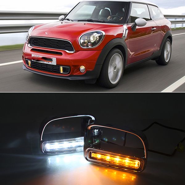 

1 pair for bmw mini cooper countryman car accessories led daytime running light waterproof abs 12v drl fog lamp decoration