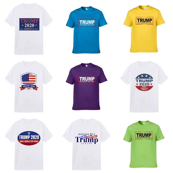 

men's designer fashion trump t-shirt embroidered letter trump t-shirt men with bottoming shirt casual round neck #326, White;black