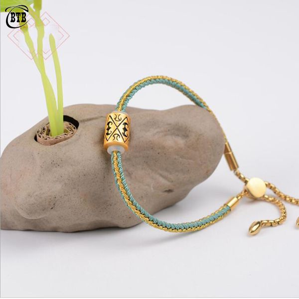 

new style stainless steel bracelet women simple diy handmade braid gold rope bracelet for men fashion jewelry 20 colors, Golden;silver