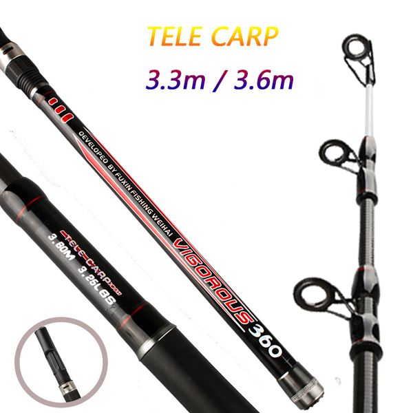 

mx tele carp fishing rod portable professional ultra light expert travel 3.3m 3.6m 3.25lbs the red wire rod