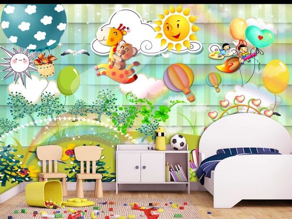

home decor custom large mural 3d wallpaper children's paradise fantasy cartoon world baby bedroom mural tv back wall decor deep 5d embo