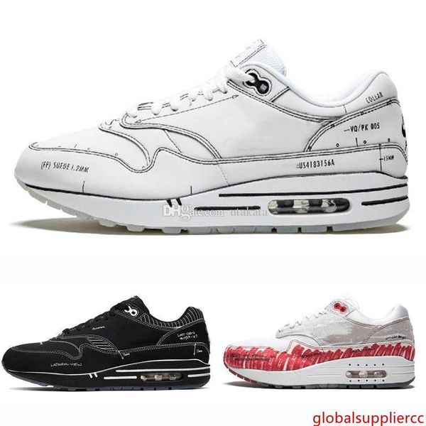 

new tinker sketch to shelf atmos 1 red black white mens running shoes for men trainers women designer sneakers 5.5-11