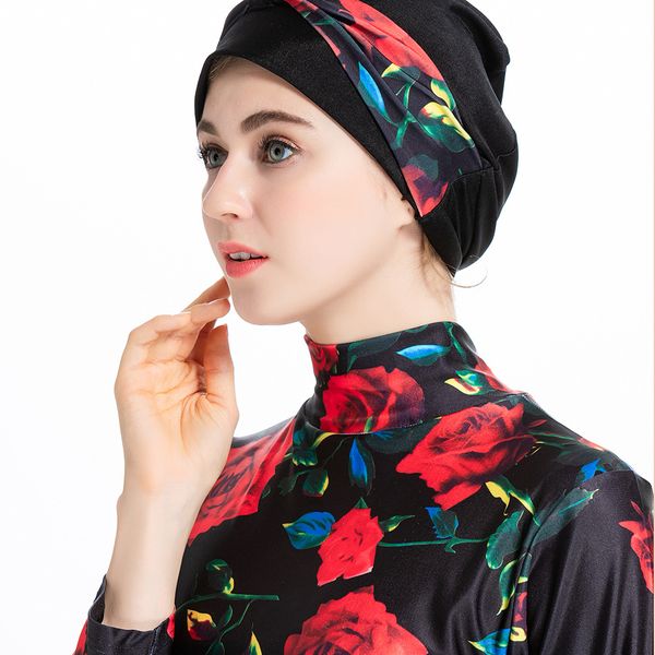 

islamic women swimwear burkini muslim hooded hijab swimsuit modest swim surf wear floral sport full suit for swimming 3 piece