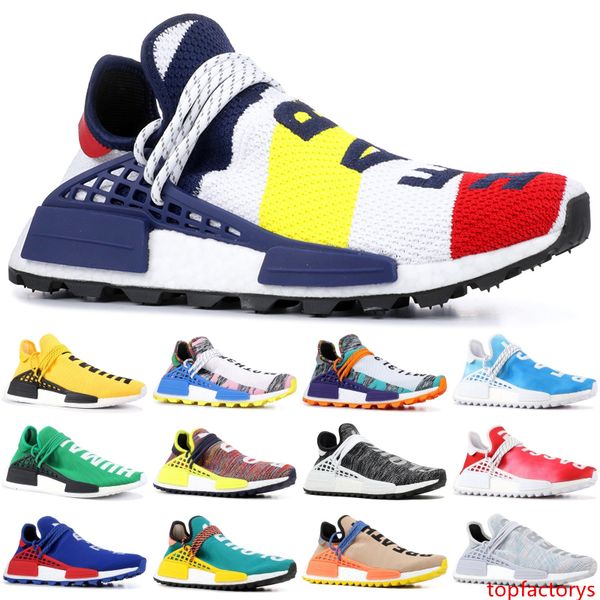 

pharrell williams humen race bbc multi color peace nmd men running shoes yellow red solar pack mother women designer snesaker 36-47