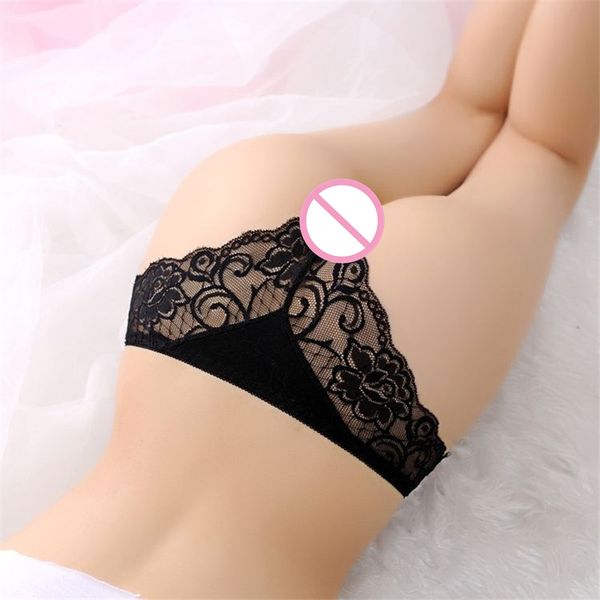 

new women lace panties breathable seamless briefs hollow women underwear girl thongs lady panties lace lingerie, Black;white