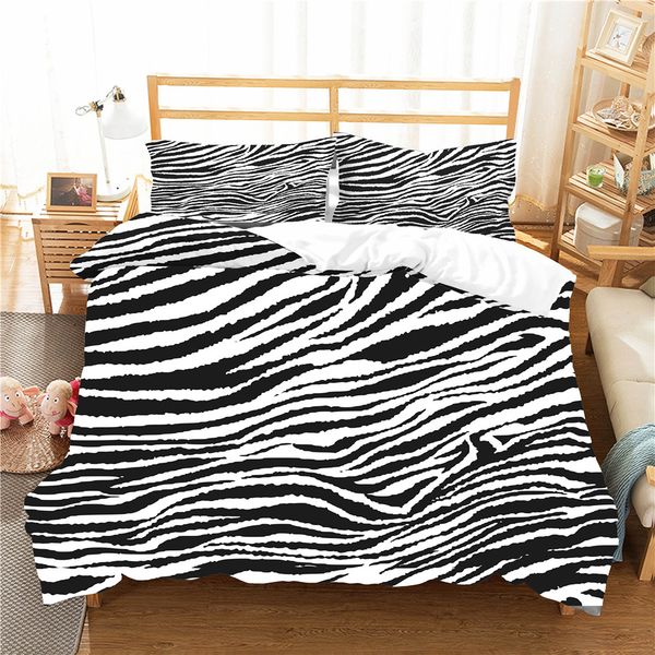 

single bedding set home textiles abstract zebra pattern duver cover with pillowcase bed linens comforter clothes