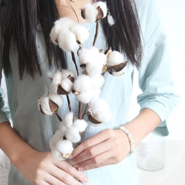 

1pc natural cotton flower dried cotton bouquet dehydrated bunch for decoration (white