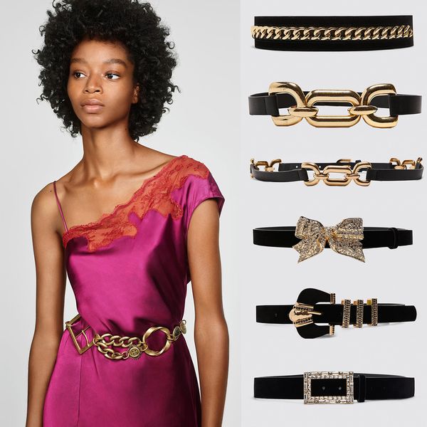 

fashion belts for women statement waist chain charm faux leather belt temperament waistband party wedding jewelry gifts, Slivery;golden