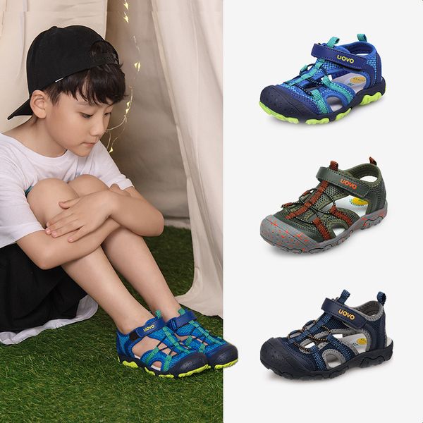 

summer boys'sandals 3 colors arched boys sandals beach shoes hole breathable sweat for kids sandals 8, Black;red