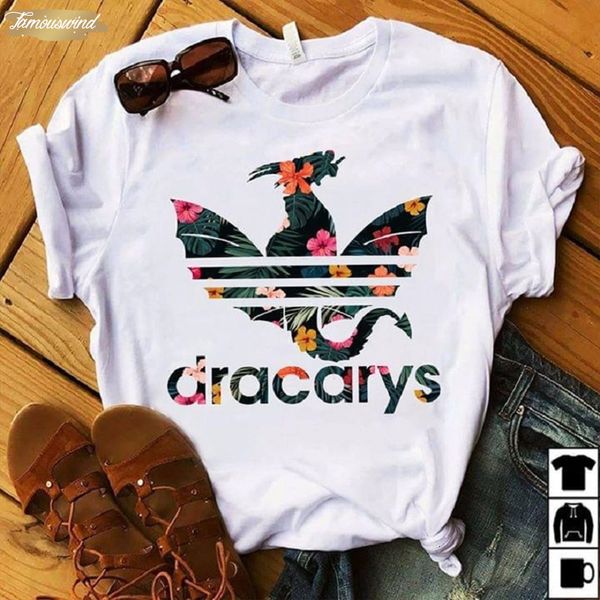 

dracarys women t shirt game of thrones daen t shirt summer camisetas t shirt mother of dragon tee harajuku mujer, White