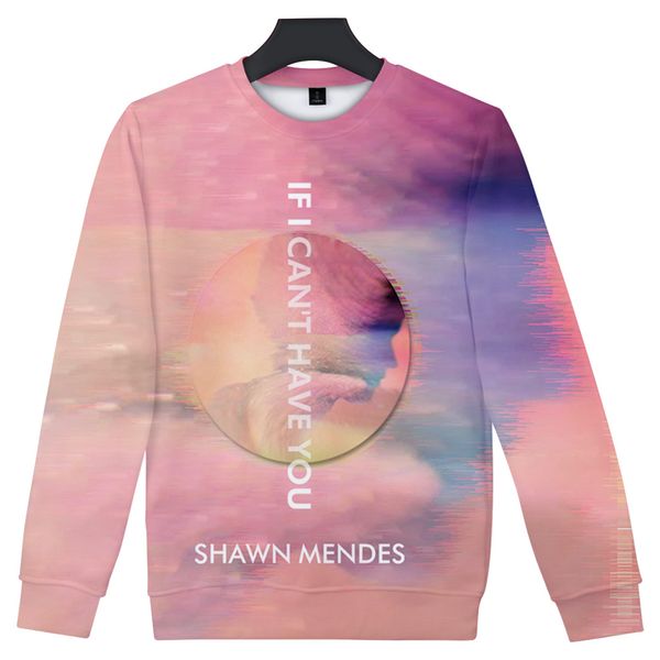 

young lady shawn mendes round neck sweatshirt men/women polyester slim fashion o collar sweatshirt harajuku streetwear, Black