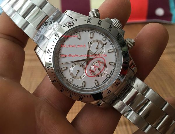 

Завод поставщик роскошные AAA Сапфир 40 мм 116520 автоматические механические мужские мужские мужские часы Часы нет хронограф белый циферблат наручные часы