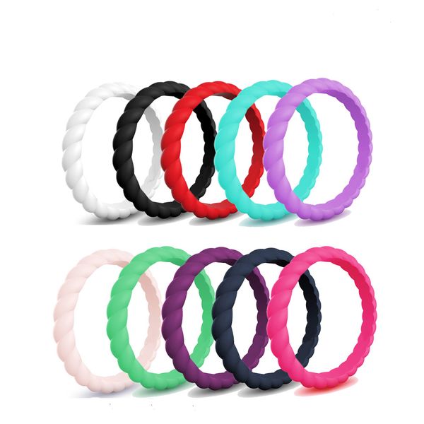 

10 упак. 3 мм шириной силиконовые кольца обручальное кольцо женщин элегантный силикон fda класса, Slivery;golden