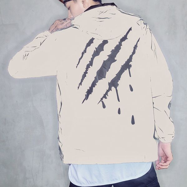 

feitong мода печатные светоотражающих жилетов 2019 streetwear harajuku мужчины пальто женщин ветровка с капюшоном jaqueta мужчина для, Black;brown