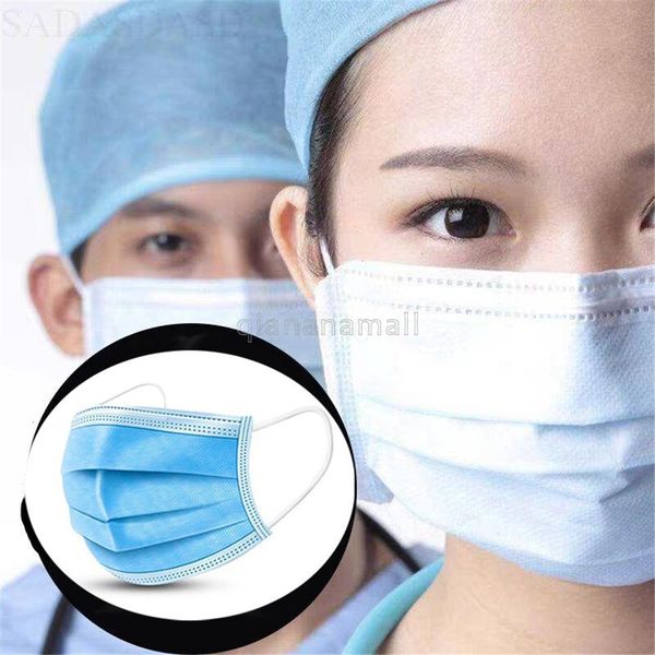 

breathable woven non disposable 3ply dust proof face masks ear loop outdoor in stock 50pcs shipping n54 s2og