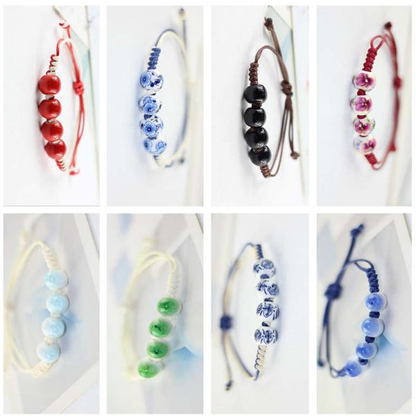 

handmade ladies jingdezhen ceramic jewelry bracelet dab106 beaded, strands jewelry bracelet, Black