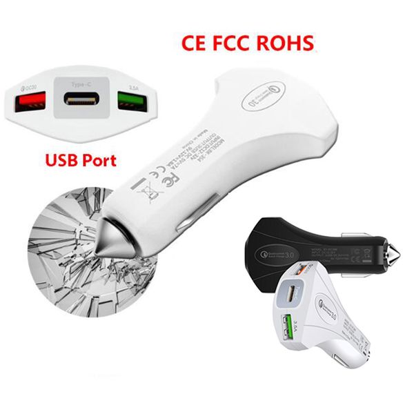 

бренд type-c usb автомобильное зарядное устройство адаптер quick charge 3.0 для мобильных телефонов 2 порта 9v 5v 7a usb быстрое автомобильн