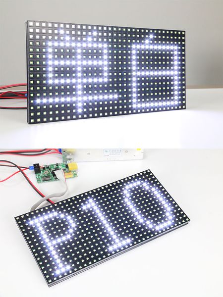 

20pcs p10 semi-outdoor led display white color smd p10 display module+2pcs power supply+wifi controller card