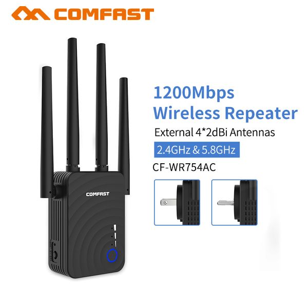 

comfast 1200mbps wireless wifi extender wifi /router dual band 2.4&5.8ghz 4 wi fi antenna long range signal