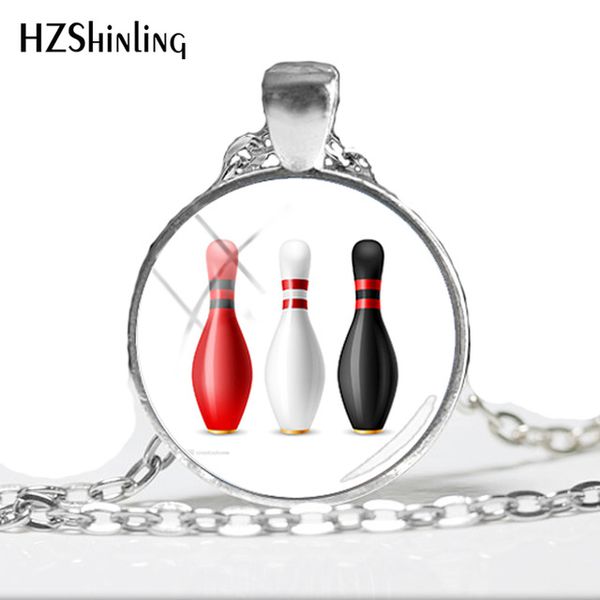 

2019 whole sale bowling strike pendant necklace ball jewelry glass dome p pendants hand made accessory gifts for girl hz1, Silver