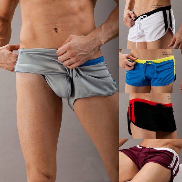 

new sport mesh running shorts esportivo men basketball surf athletic training shorts solid polyester gym fitness short men, Black;blue