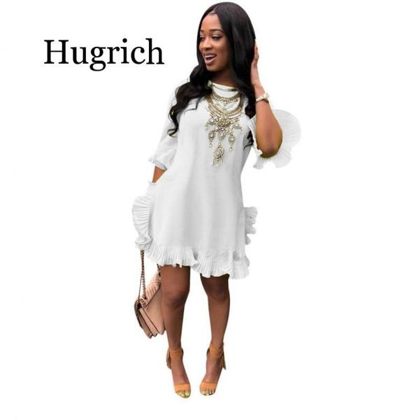 

women dress casual loose vintage half butterfly sleeve party mini dress 2020 summer sundress bohemian vestidos plus size, White;black