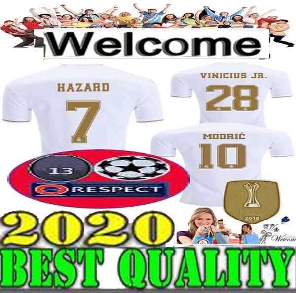 

7 hazard champion league new 2019 2020 real madrid occer jer ey home white hirt 28 viniciu jr jer ey 19 20 football hirt
