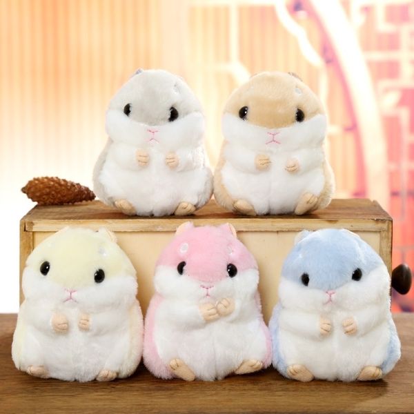 

new fashion cute mini cartoon portable hamster plush doll pendant keychain mouse keyring toy, Silver