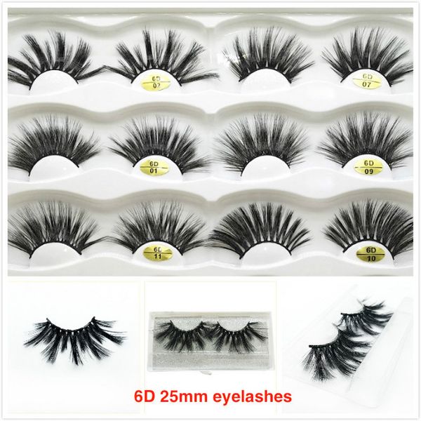 

14 styles 25mm long 6d mink hair long false eyelashes lengthening version by hand 100 sets dhl