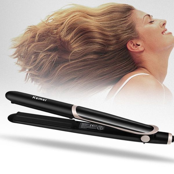 

kemei km-2219 infrared temperature control straight roll dual-purpose curler ionic ironing ceramic panel straightener