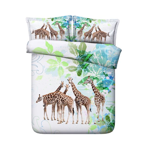 Colorful Giraffe Duvet Cover Set A Decorative Bedding Set With 2