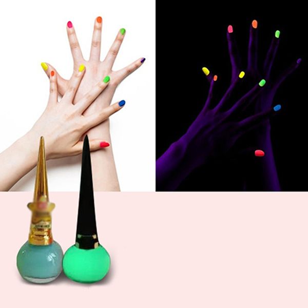 

glow in the dark candy color luminous fluorescent 14 ml nail art polish varnish