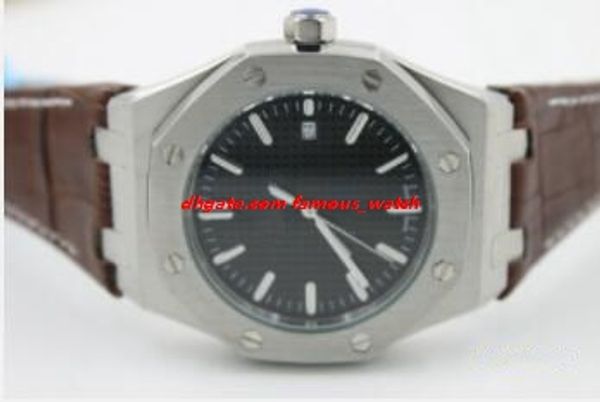 

elling men watch 41mm automatic black dial 15400or.oo.d002cr.01 black brown leather strap luxury watch ing, Slivery;brown