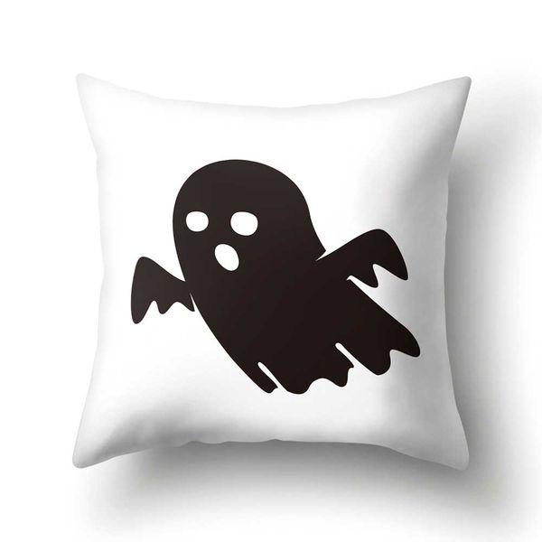 

1pcs soft halloween pillow cover pumpkin bat print horror throw pillows sofa pillow case 45x45cm home decoration accessories