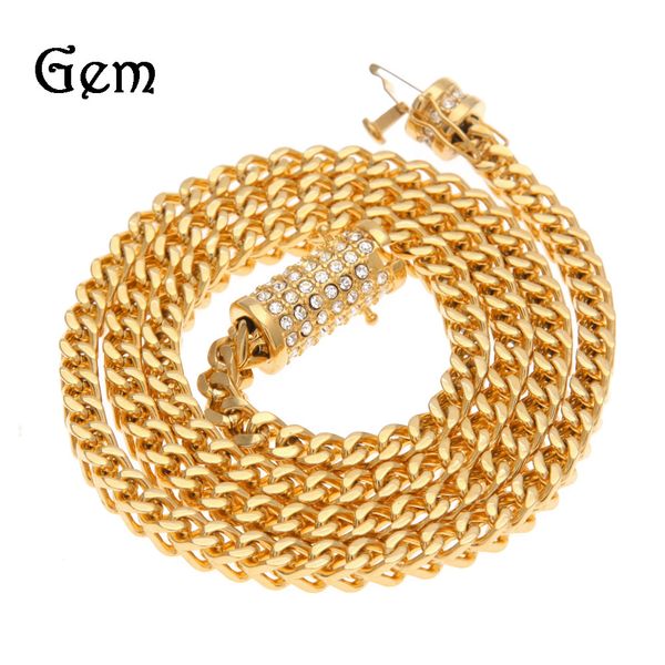 

кубинский link chains хип-хоп тонкие тяжелой промышленность алмазного страхование пряжки из нержавеющей стали цвета гарантируемых мужского о, Silver