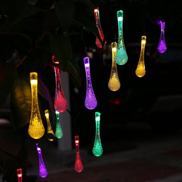

solar energy lamp string outdoor christmas decoration color lamp droplet shape