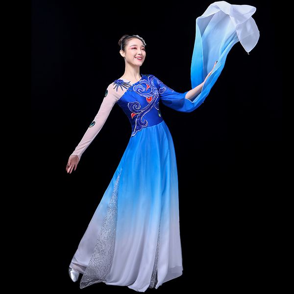 

new 2019 classical dance costumes female elegant chinese style fairy clothes new sleeves dance clothing gauze suit, Black;red