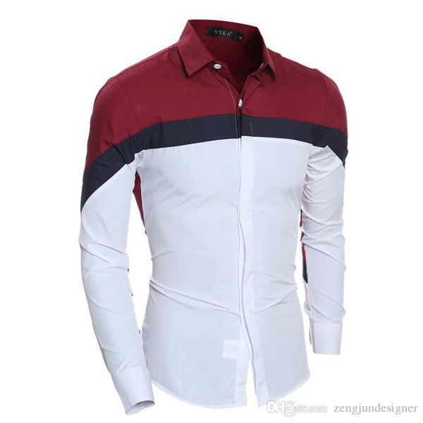 

long sleeve mens casual designer shirts turn down collar fashion homme clothing business solid color apparel, White;black