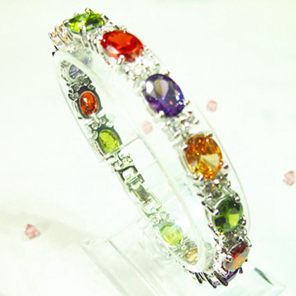 

shunxunze sell wedding charms bracelets jewelry for women dropshipping morganite red purple peridot cubic zirconia rhodium plated r667, Black