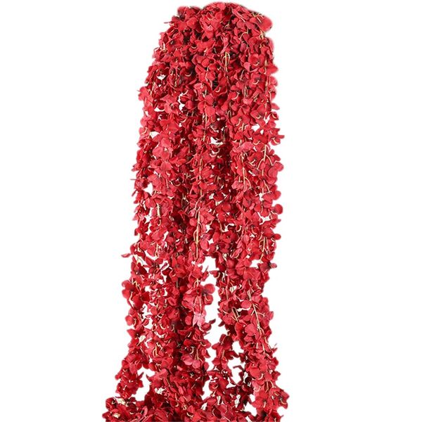 

5 pcs 6.5 ft artificial hydrangea flower vine, wisteria vines flowers plants for home l office wedding party garden craft ar