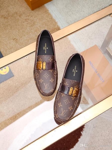 

19fw designesr shoes men genuine leather shoes men loafers casual shoes men luxury brands sepatu slip on pria buty meskie yetc6, Black