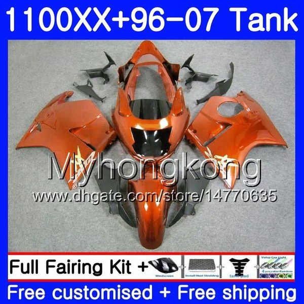 +Tank für HONDA Blackbird CBR 1100XX CBR1100 XX 02 03 04 05 06 07 271HM.33 CBR1100XX 2002 2003 2004 2005 2006 2007 Verkleidungen in glänzendem Orange