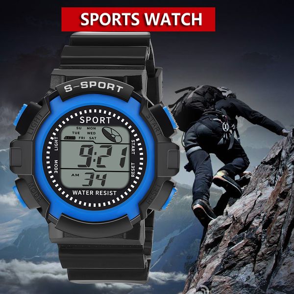 

2019 luxury men analog digital sport led waterproof wrist watch mens digital watches orologio digitale uomo, Slivery;brown
