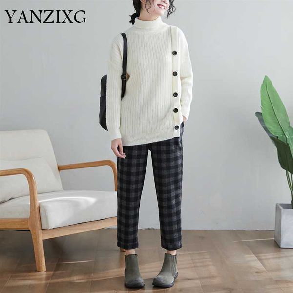 

new 2020 autumn and winter pullovers sweaters pluz size wild casual ladies sweaters turtleneck solid color knit v223, White;black