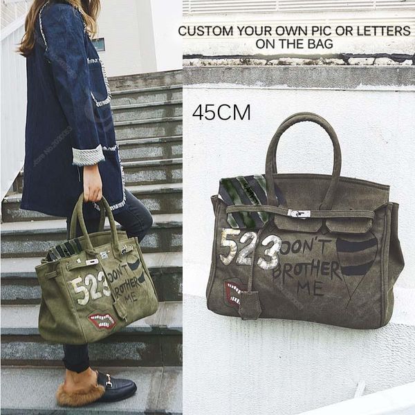 

2018 pop art women canva handbag lock ha p 45cm big graffiti de ign luxury bol a feminina de igner handbag men me enger bag