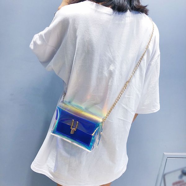 

women laser transparent messenger bag waterproof beach shoulder bag crossbody bags for lady tote sac #t1p
