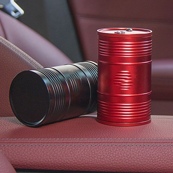 

universal car ashtray portable ashtray with lid aluminum alloy oil drum shape detachable high temperature resistance
