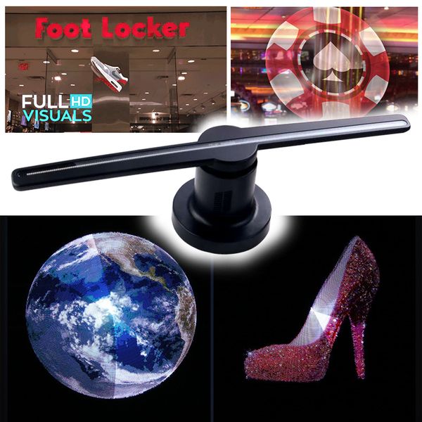 

led 3d holographic projector hologram player advisement display fan lamp advertising display led fan for bar holiday dhl